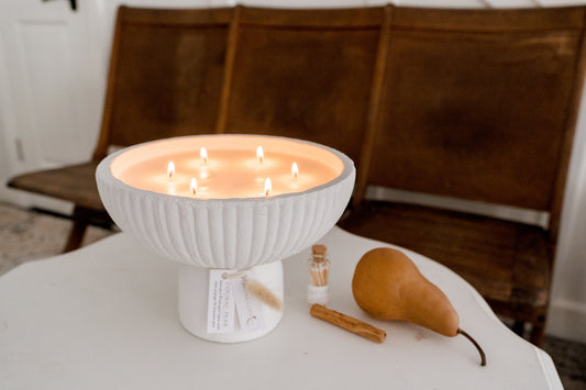 Large Candle Bowl - Cognac Pear